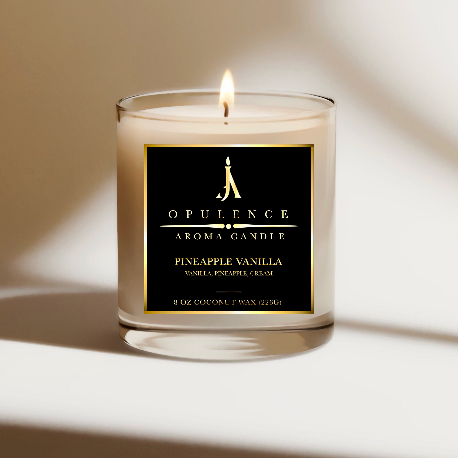 Pineapple and vanilla-scented candle 