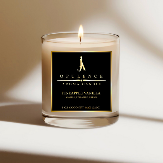 Pineapple and vanilla-scented candle 